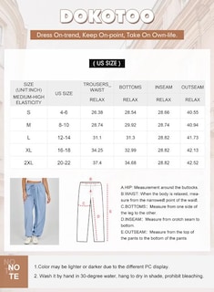 Foto 6 | Foto 6 | Pantalones Dokotoo, Pantalones Cargo Informales De Cintura Alta Para Mujer - Venta Internacional.