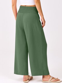 Foto 3 | Foto 3 | Pantalones Palazzo Anrabess Para Mujer, Cintura Alta, Pierna Ancha, Verde Militar - Venta Internacional.