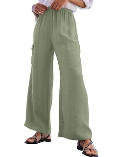 Foto 1 | Foto 1 | Pantalones Palazzo Evaless, Casual, Cintura Alta, Pierna Ancha, 2xl, Verde - Venta Internacional.
