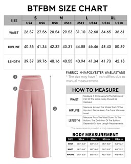 Foto 6 | Foto 6 | Pantalones Anchos Btfbm Para Mujer, Elásticos, Cintura Alta, Color Rosa Palazzo - Venta Internacional.