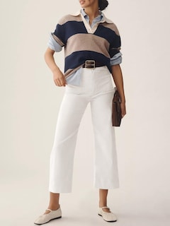 Foto 5 | Foto 5 | Pantalones Cortos De Pierna Ancha Cicy Bell Para Mujer, Cintura Alta, Blancos - Venta Internacional.