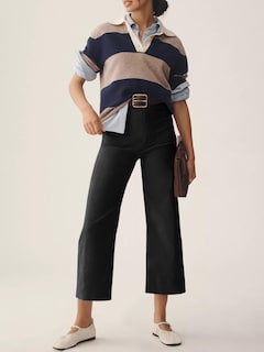 Foto 5 | Foto 5 | Pantalones Cortos De Pierna Ancha Cicy Bell De Cintura Alta Para Mujer Negra - Venta Internacional.