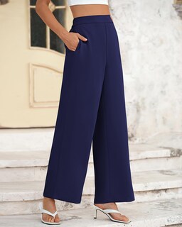 Foto 5 | Foto 5 | Pantalones De Pierna Ancha Btfbm Para Mujer, Cintura Alta Y Elásticos Con Bolsillos - Venta Internacional.