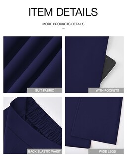 Foto 7 | Foto 7 | Pantalones De Pierna Ancha Btfbm Para Mujer, Cintura Alta Y Elásticos Con Bolsillos - Venta Internacional.