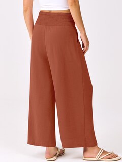 Foto 3 | Foto 3 | Pantalones Palazzo Anrabess Para Mujer, Pierna Ancha, Cintura Alta, Color Ladrillo - Venta Internacional.