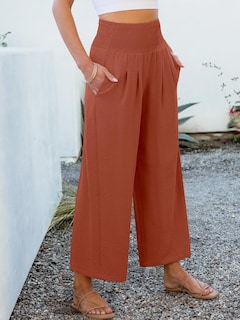 Foto 6 | Foto 6 | Pantalones Palazzo Anrabess Para Mujer, Cintura Alta, Pernera Ancha, Color Ladrillo - Venta Internacional.