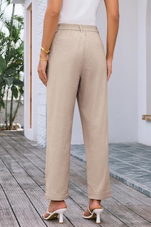 Foto 3 | Foto 3 | Pantalones Grace Karin Petie De Cintura Alta Para Trabajo De Negocios, Color Albaricoque S - Venta Internacional.