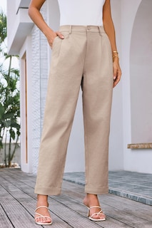 Foto 4 | Foto 4 | Pantalones Grace Karin Petie De Cintura Alta Para Trabajo De Negocios, Color Albaricoque S - Venta Internacional.