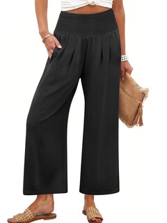 Foto 1 | Foto 1 | Pantalones Palazzo Anrabess Para Mujer, Pierna Ancha, Cintura Alta, Negros - Venta Internacional.