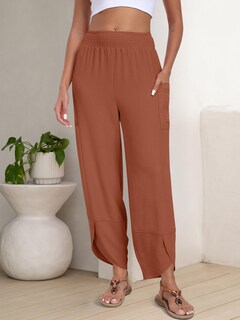 Foto 3 | Foto 3 | Pantalones Capri Anrabess Palazzo De Pierna Ancha Para Mujer, Color Caramelo - Venta Internacional.