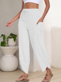 Foto 4 | Foto 4 | Pantalones Capri Anrabess Palazzo Summer White De Pierna Ancha Para Mujer - Venta Internacional.