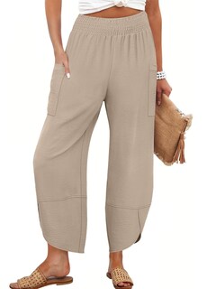 Foto 1 | Foto 1 | Pantalones Capri Anrabess Palazzo De Pierna Ancha Para Mujer, Color Beige Xl - Venta Internacional.