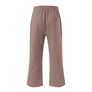 Foto 5 | Foto 5 | Pantalones Capri Casuales De Verano Con Cordón Elástico De Cintura Alta De Lino - Venta Internacional.