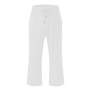Foto 4 | Foto 4 | Pantalones Capri Para Mujer, Lino Blanco, Cintura Elástica Con Cordón, C08 - Venta Internacional.