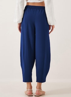 Foto 3 | Foto 3 | Pantalones Evaless, Holgados, Pernera Ancha, Cintura Elástica, Azul Marino - Venta Internacional.
