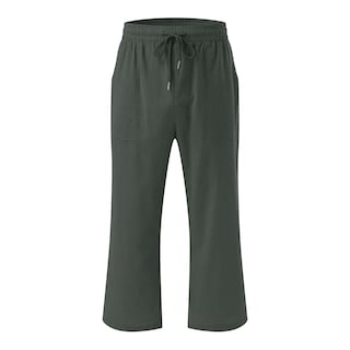 Foto 4 | Foto 4 | Pantalones Capris De Algodón Y Lino Para Mujer, De Pierna Ancha, Rectos, Para Verano - Venta Internacional.