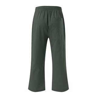 Foto 5 | Foto 5 | Pantalones Capris De Algodón Y Lino Para Mujer, De Pierna Ancha, Rectos, Para Verano - Venta Internacional.