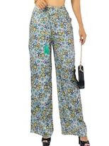 Pantalones Relajados Para Mujer Panta-1006 Diseño D16 Unico Wide Legs De Cintura Alta