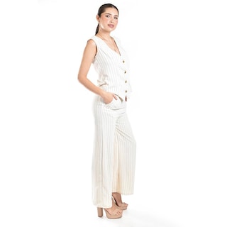 Foto 2 | Foto 2 | Set Chaleco Y Pantalon A Rayas Roman Fashion / Juvenil, 5073 (arena Lineas) Beige