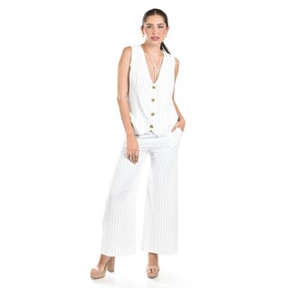 Foto 1 | Foto 1 | Set Chaleco Y Pantalon A Rayas Roman Fashion / Juvenil, 5073 (blanco Lineas) Blanco