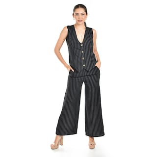Foto 1 | Foto 1 | Set Chaleco Y Pantalon A Rayas Roman Fashion / Juvenil, 5073 (negro Lineas) Negro