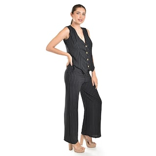 Foto 2 | Foto 2 | Set Chaleco Y Pantalon A Rayas Roman Fashion / Juvenil, 5073 (negro Lineas) Negro