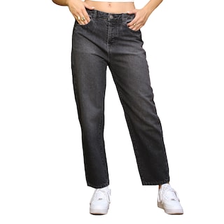Foto 1 | Foto 1 | Jeans Mujer Tiro Alto Corte Mom Pierna Recta Negro