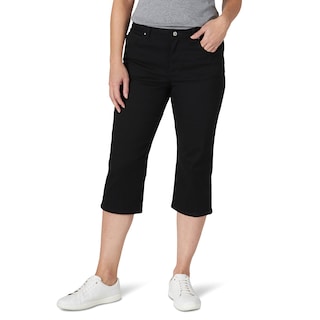 Foto 1 | Foto 1 | Capri Jean Lee Para Mujer, Corte Holgado, Talla 14, Color Negro - Venta Internacional.