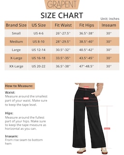 Foto 5 | Foto 5 | Pantalones De Pana De Pierna Ancha Grapent, Cintura Alta, Negros, Talla L - Venta Internacional.