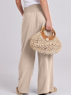 Foto 4 | Foto 4 | Pantalones Palazzo Anrabess De Lino Para Mujer, Pernera Ancha Y Cintura Alta - Venta Internacional.