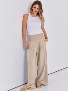 Foto 6 | Foto 6 | Pantalones Palazzo Anrabess De Lino Para Mujer, Pernera Ancha Y Cintura Alta - Venta Internacional.