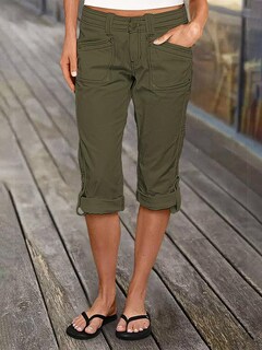 Foto 2 | Foto 2 | Bermudas Flamingals De Talle Medio Color Verde Capris Talla Xl Para Mujer - Venta Internacional.