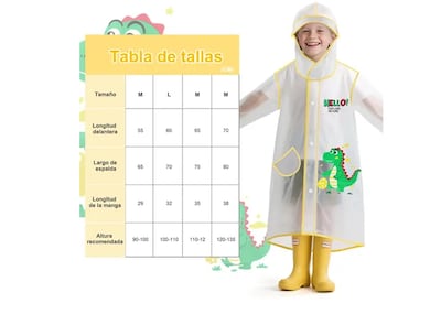 Foto 3 | Foto 3 | Impermeable Xtellar Ecológico Totalmente Cubierto Para Niños, Poncho De Lluvia Transparente