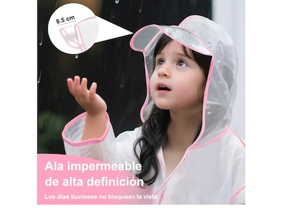 Foto 5 | Foto 5 | Impermeable Xtellar Ecológico Totalmente Cubierto Para Niños, Poncho De Lluvia Transparente
