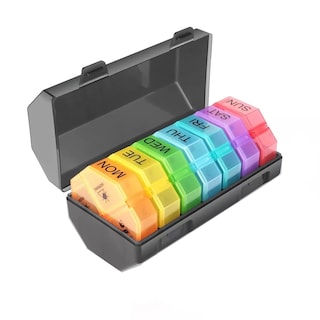 Foto 1 | Foto 1 | Pastillero Semanal Organizador En Español De 4 Tomas Eo Safe Imports Esi-15438 Multicolor