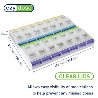 Foto 2 | Foto 2 | Organizador De Píldoras Ezy Dose Semanal, 7 Días, 2 Xl, 4 Veces Al Día - Venta Internacional.