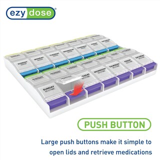 Foto 5 | Foto 5 | Organizador De Píldoras Ezy Dose Semanal, 7 Días, 2 Xl, 4 Veces Al Día - Venta Internacional.