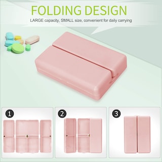 Foto 3 | Foto 3 | Organizador De Píldoras Diarias Fyy, Diseño Plegable, Rosa, 7 Compartimentos - Venta Internacional.