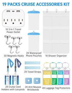 Foto 7 | Foto 7 | Kit Esencial Para Viajes En Crucero Nihome De 19 Piezas Con Regleta - Venta Internacional.