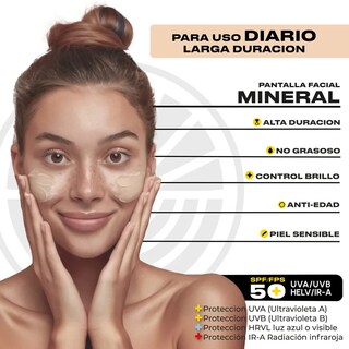 Foto 3 | Foto 3 | Ulmar Protector Solar Facial Mineral Fps50 Uva/uvb/hevl/ir-v Color Matificante 50ml