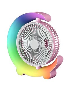 Foto 4 | Foto 4 | Ventilador De Escritorio Con Luz Nocturna Rosa + Gratis Termo Güish De Regalo