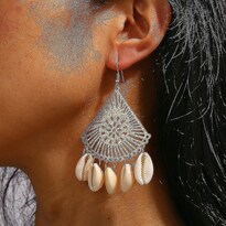 Pendientes Huoguo Con Colgante Dorado De Concha Y Concha Para Boda - Venta Internacional.