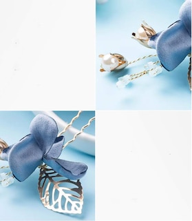 Foto 3 | Foto 3 | Horquilla Para El Pelo Huoguo Bride Con Estampado Floral Azul Para Boda X2 - Venta Internacional.