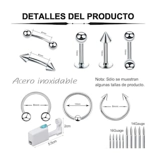 Foto 2 | Foto 2 | 142 Pzs Kit De Piercing De Acero Y Accesorios Para Orejas