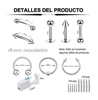 Foto 2 | Foto 2 | 142 Pzs Kit De Piercing De Acero Y Accesorios Para Orejas