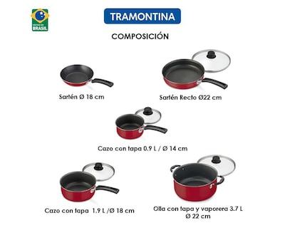 Foto 3 | Foto 3 | Batería de Cocina Tramontina 9 Piezas de Aluminio
