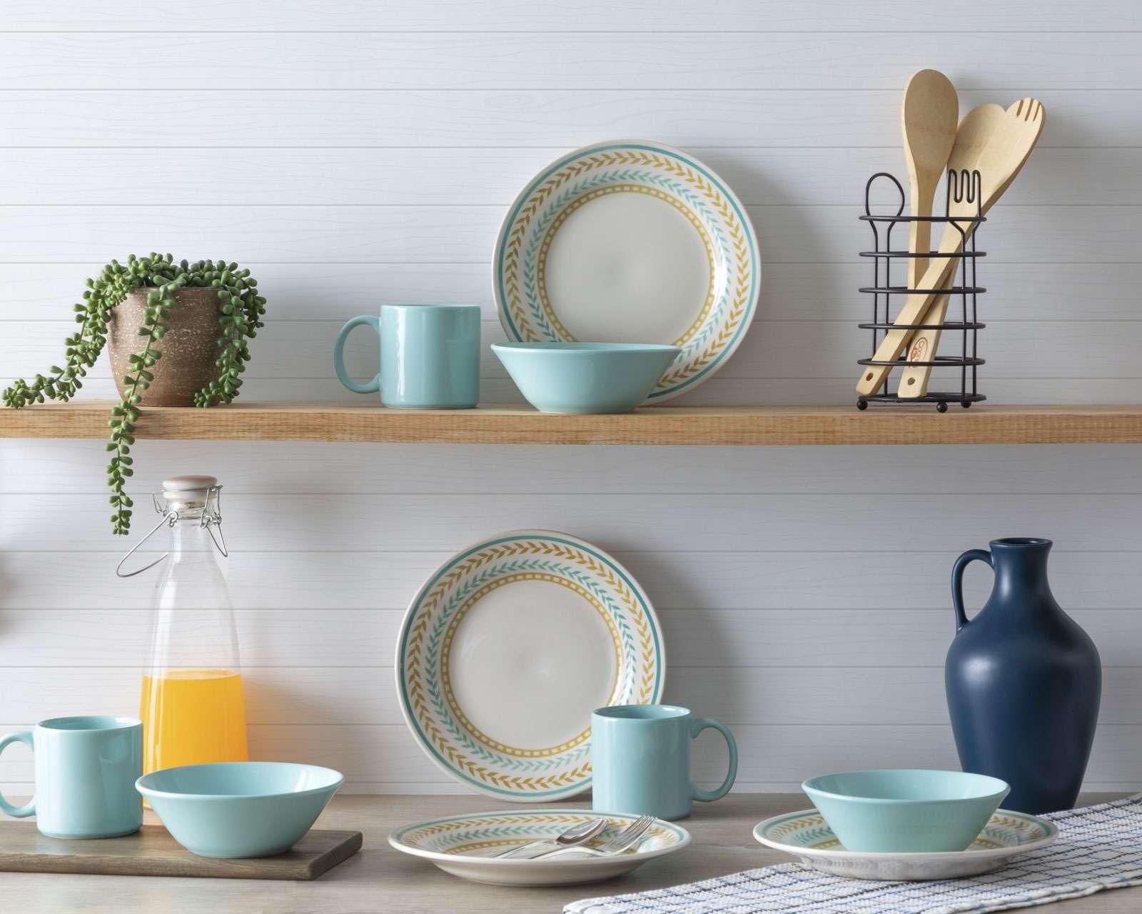 Foto 6 | Foto 6 | Vajilla de Cerámica Azul para 4 Personas