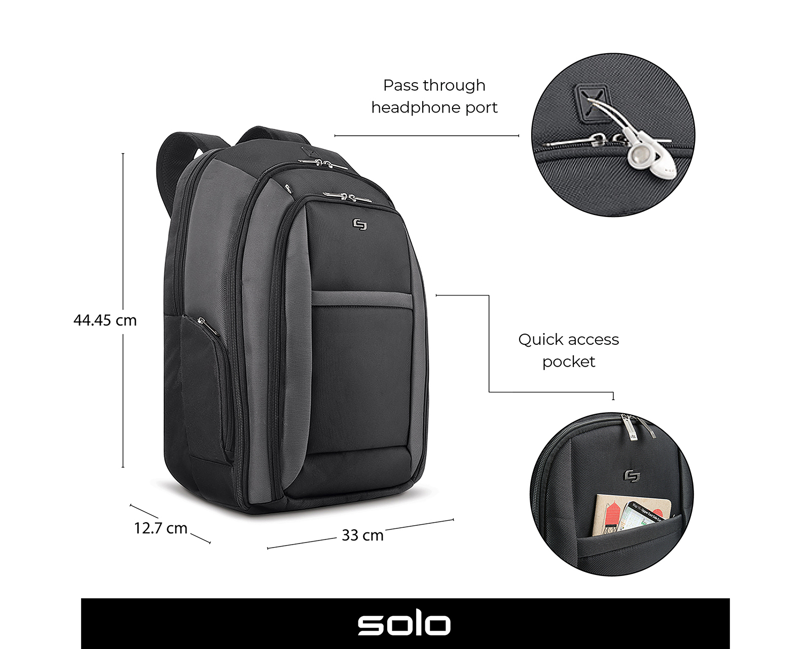 Foto 10 | Foto 10 | Mochila Solo CLA703-4 17" Negra