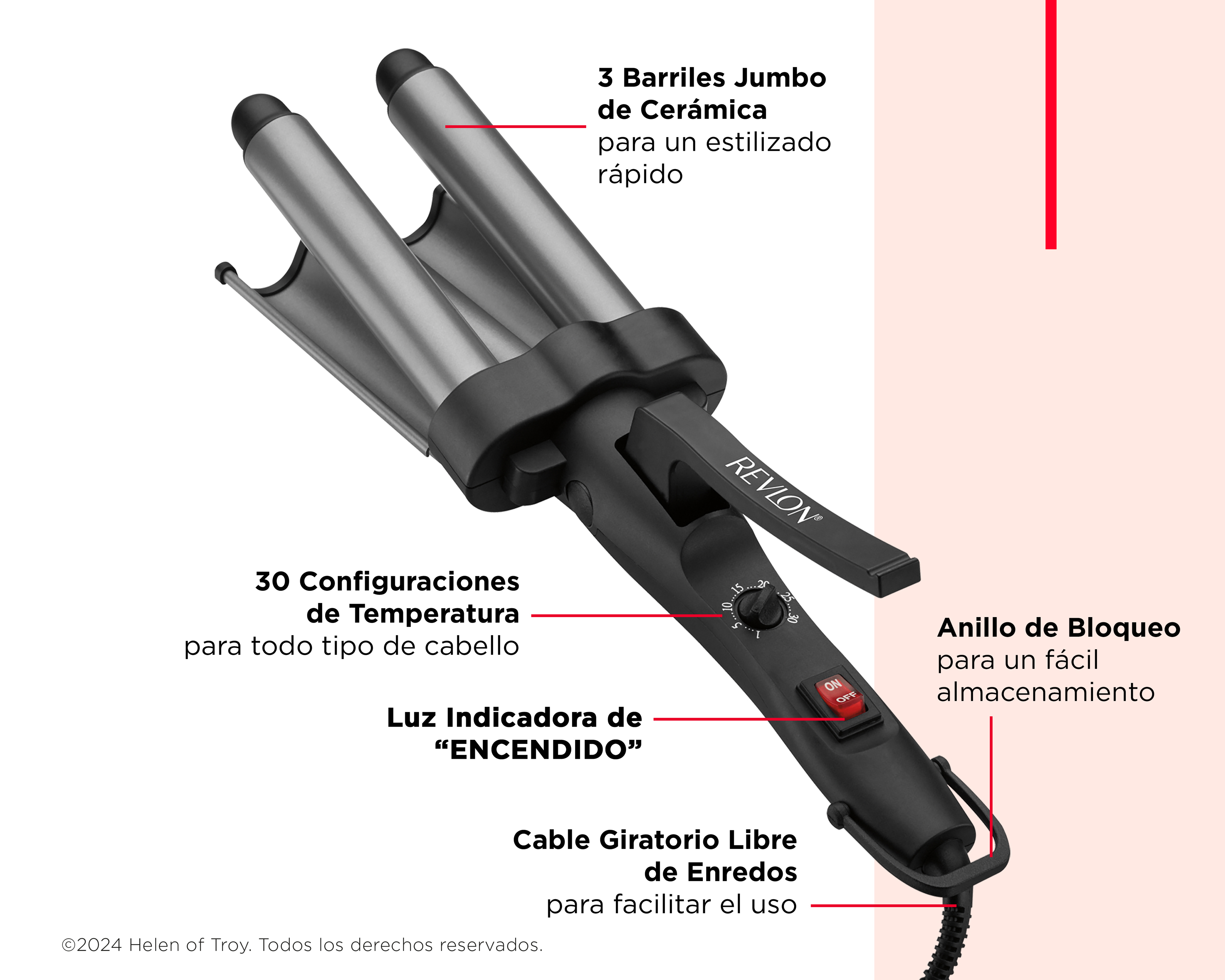 Foto 6 pulgar | Foto 5 | Tenaza Rizadora Revlon Waflera Jumbo