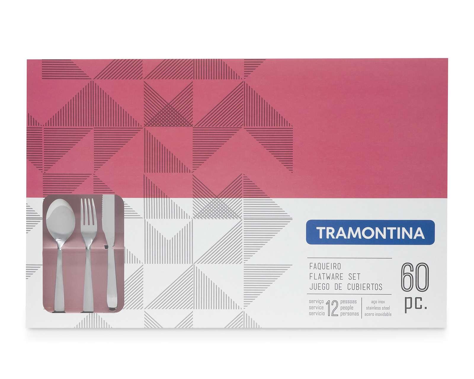Juego de Cubiertos Tramontina de Acero Inoxidable 60 Piezas
